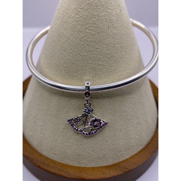 Pandora Xiao Qiao Peach Blossom Fan Pendan Charm # 793194C01 - Picture 1 of 4